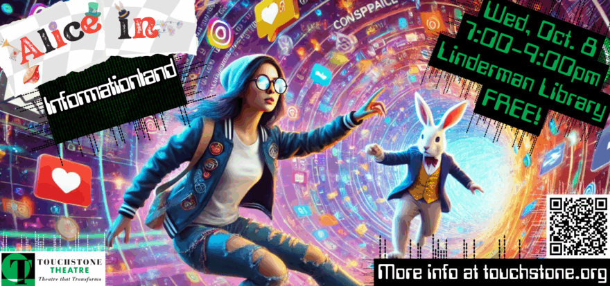 Touchstone Theatre’s Alice in Informationland Transforms Linderman Library into a Digital Wonderland