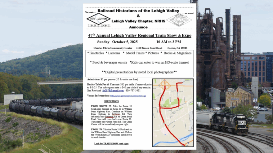 47th Annual Lehigh Valley Regional Train Show & Expo Set for October 5 in Easton